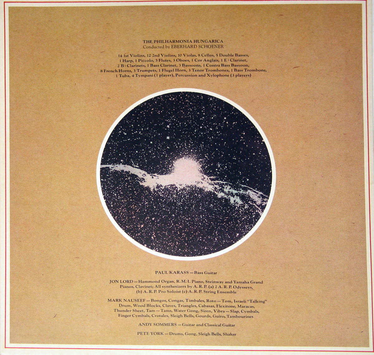 JON LORD - Sarabande - Hörzu Release with die-cut album cover back cover